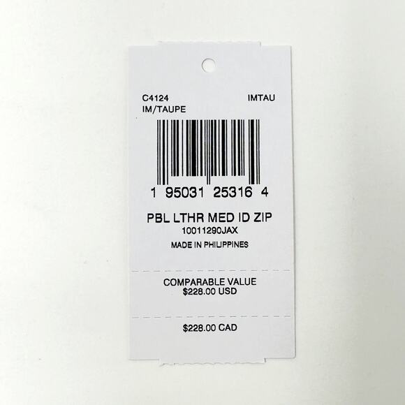 Coach Medium Id Zip Wallet in Taupe Leather C4124 - Picture 6 of 6